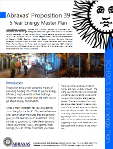 Proposition 39 5 Year Energy Master Plan for Schools